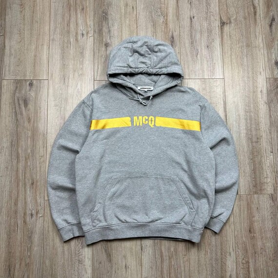 McQ, McQ By Alexander McQueen Foil Logo Hoodie Grey Mens Size L