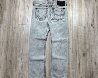 Vintage 90s True Religion Super T Jeans Baggy Y2K Gray Mens Size 36