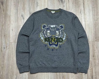 Vintage 90s Kenzo Golf Embroidered Sweatshirt L Size Grey Color - Etsy