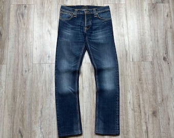 Jeans Nudie Grim Tim slim fit bio torsadé bleu Homme Taille 32/34 (soit 32/31)