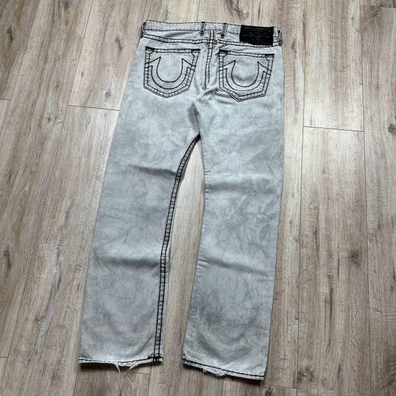 Vintage 90s True Religion Super T Jeans Baggy Y2K Gray Mens Size 