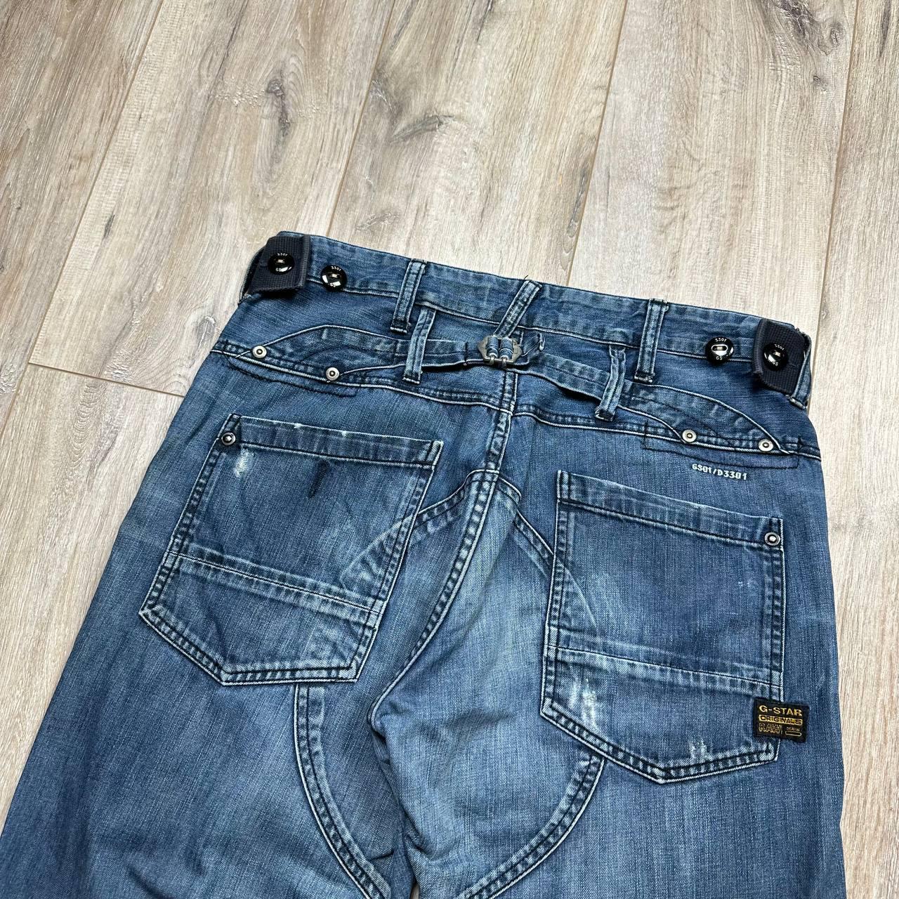 G-star RAW Storm Elwood Trap Embroidery Loose Fit Baggy Jeans Blue 