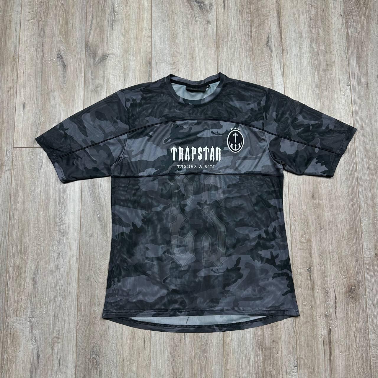 Trapstar London Jacquard Football Jersey T-shirt Camo Men's Size S