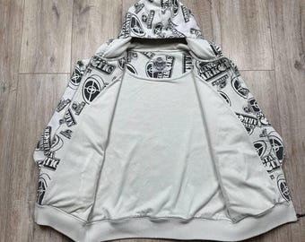 Narcotic Wear Y2K Vintage Heavy Full Zip Hoodie Rap White Mens