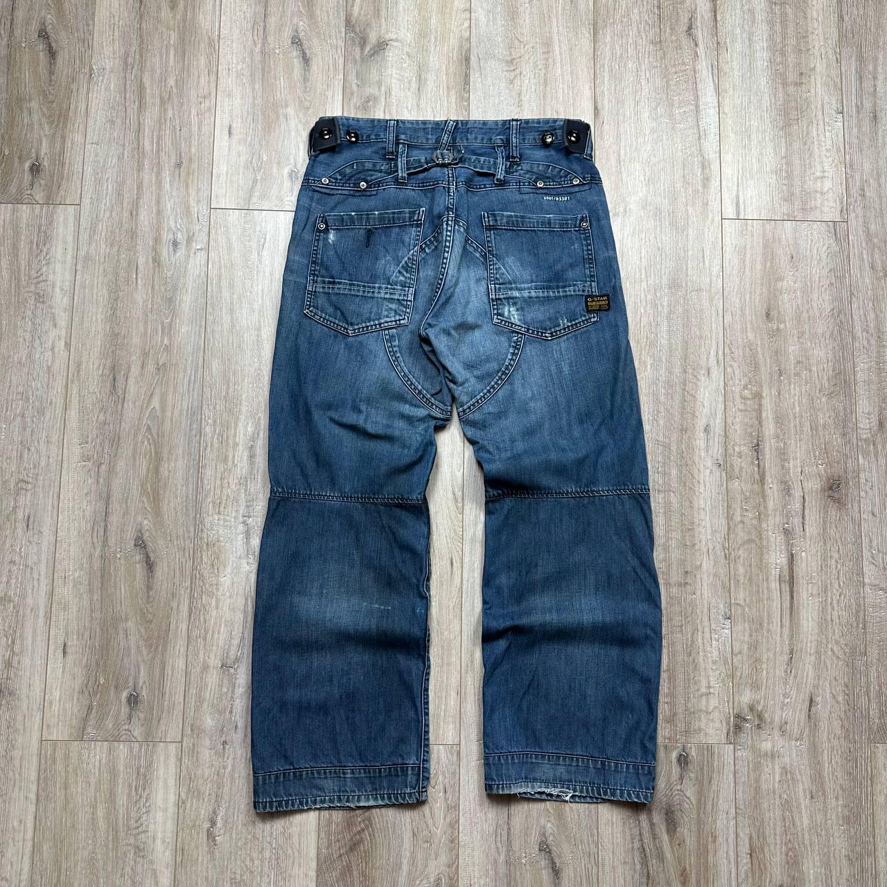 G-star RAW Storm Elwood Trap Embroidery Loose Fit Baggy Jeans Blue