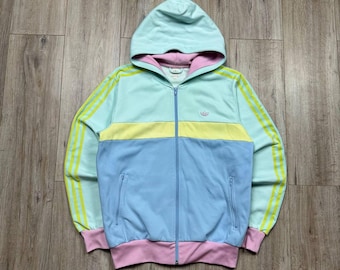 Adidas Vintage Y2K Colorblock Trainingsjacke mit Kapuze Herren Größe M