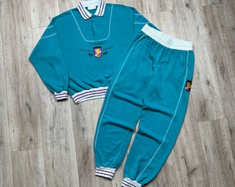 Dres Adidas Vintage 80s New Guinea University w kolorze zielonym, męski, rozmiar S-M