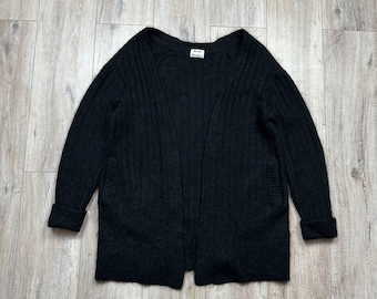 Suéter tipo cárdigan de mohair con canalé corto Raya de Acne Studios, color negro, para mujer, talla M