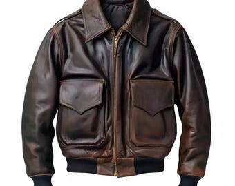 Vintage Golden Fleece Leather Bomber Flight Jacket – Made in USA