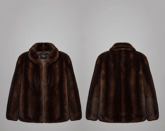 Luxury Brown Short Mink Coat for Women Soft Warm Winter Outerwear Elegant  Mink Fur Jacket
