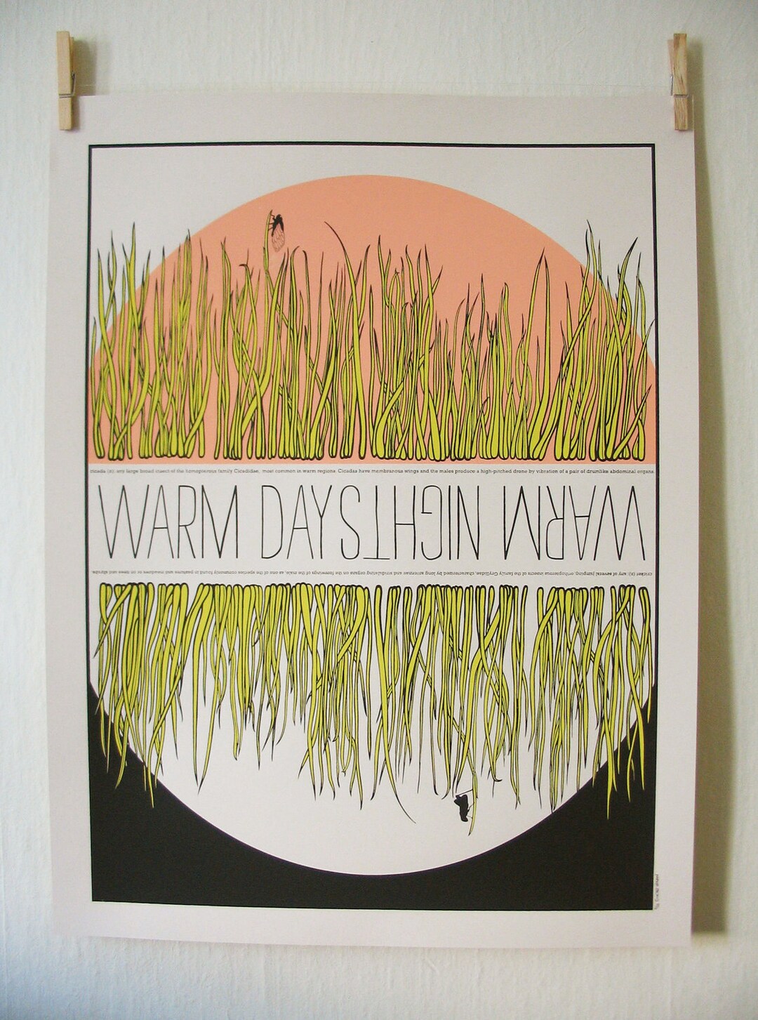 Warm Days / Warm Nights Reversible Silkscreen Print - Etsy