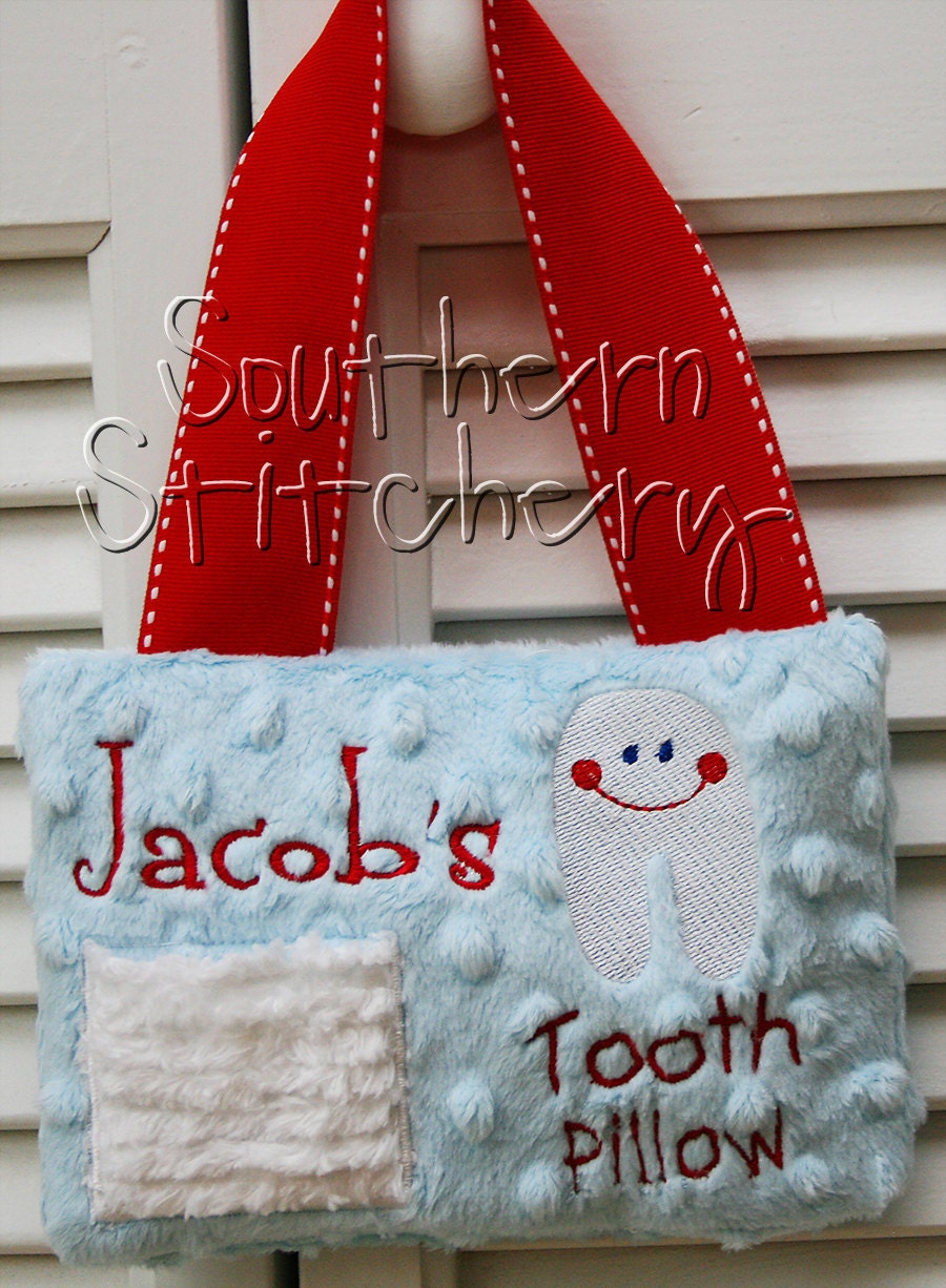 Tooth fairy pillow for boys personalized minky great gift etsy