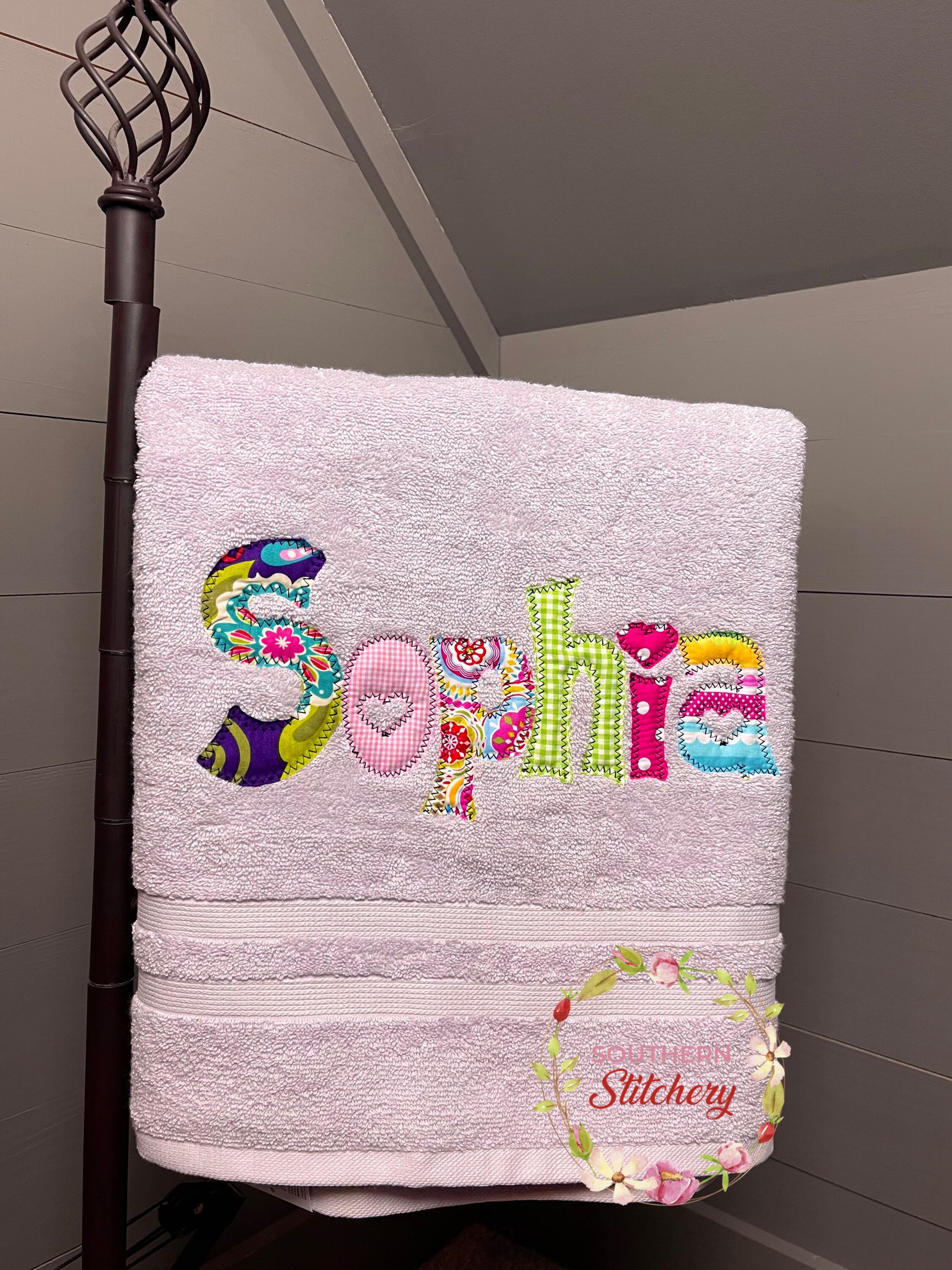 Applique Name Towel Girls Personalized Bath Towel Great Girls Christmas