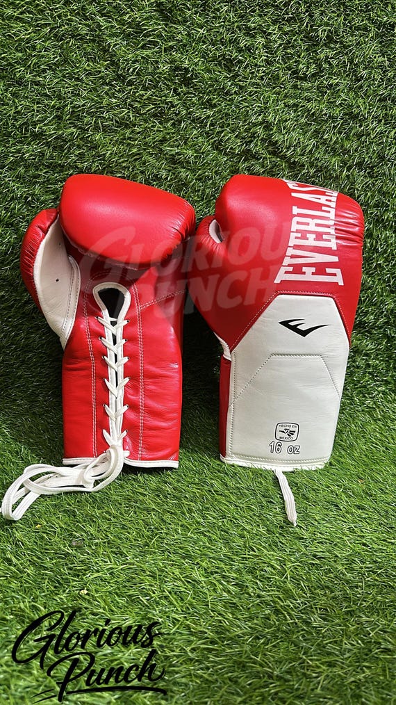 Everlast Elite Pro Boxing Gloves | Leather Lace-up, Red (6oz-18oz