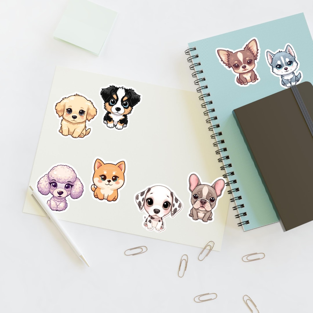 Cute Puppy Vinyl Sticker Sheets | Die Cut Waterproof Dog Stickers - Etsy