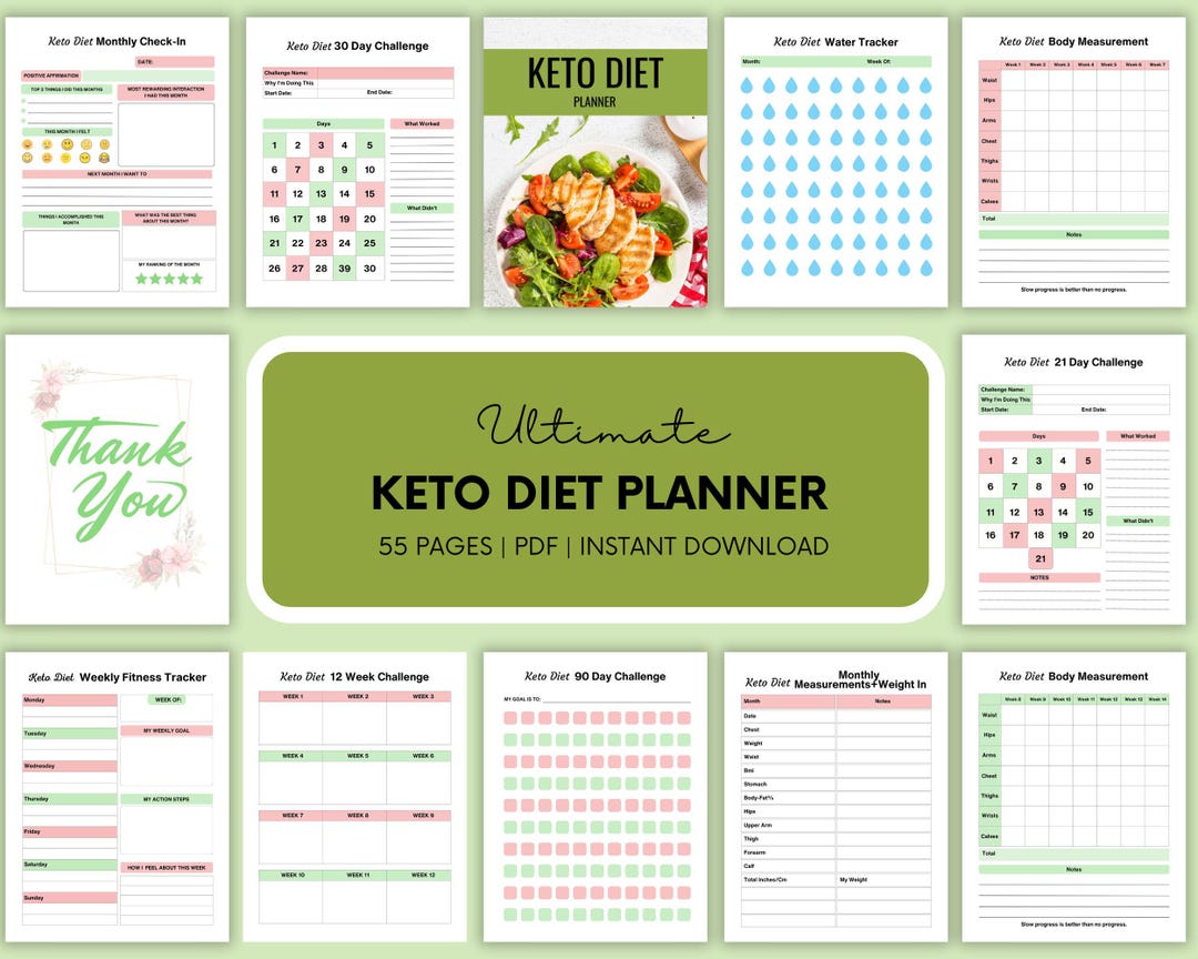 Keto Meal Planner | Weekly Low Carb Menu PDF - Etsy