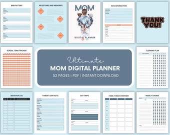 Digitaler Mom Life Planner, Home-Planer, Familienplaner (digitaler Download)