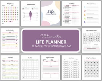 ADHD Life Planner Printable | Digital Habit Tracker, Mental Health & Wellness Journal PDF Download