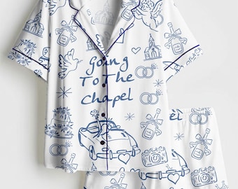 Conjunto de pijama de satén para futura esposa, ideal para compromiso, boda, aniversario de bodas y como regalo para la novia.