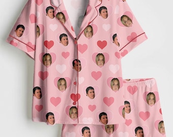 Pijamas de satén para pareja: un bonito conjunto a juego para San Valentín, regalos para mujer, regalo de San Valentín