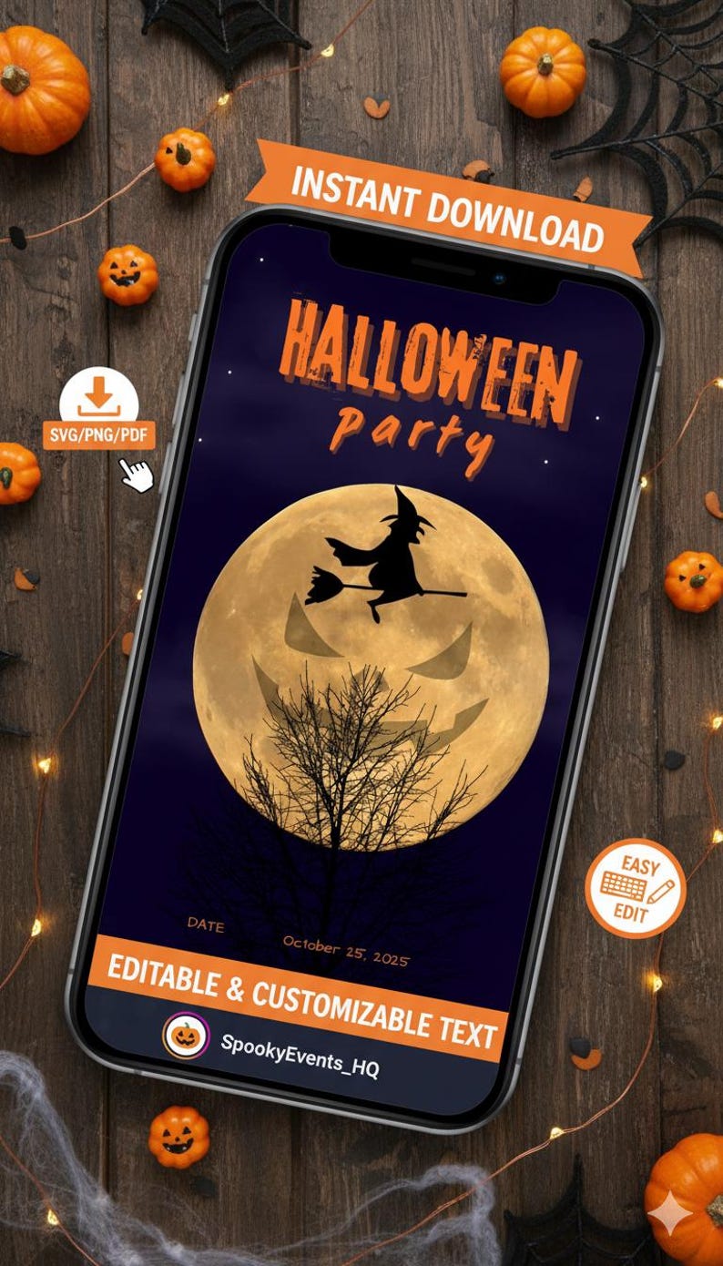 Halloween Social Media Template [instant Download] Edit - Etsy