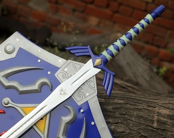 Handmade Legend of Zelda Sword and Shield, Stainless Steel Cosplay Props