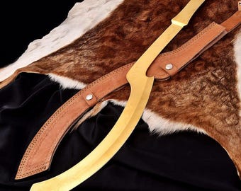 Espada egípcia Khopesh feita à mão sob encomenda com bainha de couro - Espada do Faraó