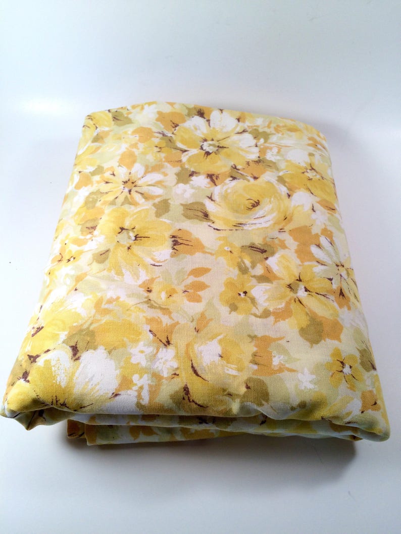 Sunshine Yellow Flowered Flat Sheet