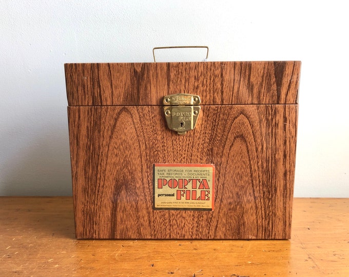 Vintage Metal Faux Wood File Box Bill Holder Portafile Etsy