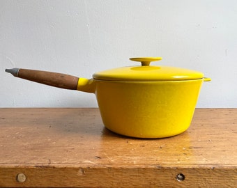 Vintage Yellow Copco Pot Denmark Cast Enamel