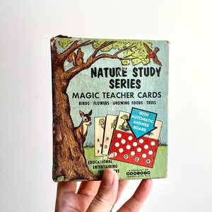 Cartes de lecture d'école de nature vintage étude de la nature Montessori