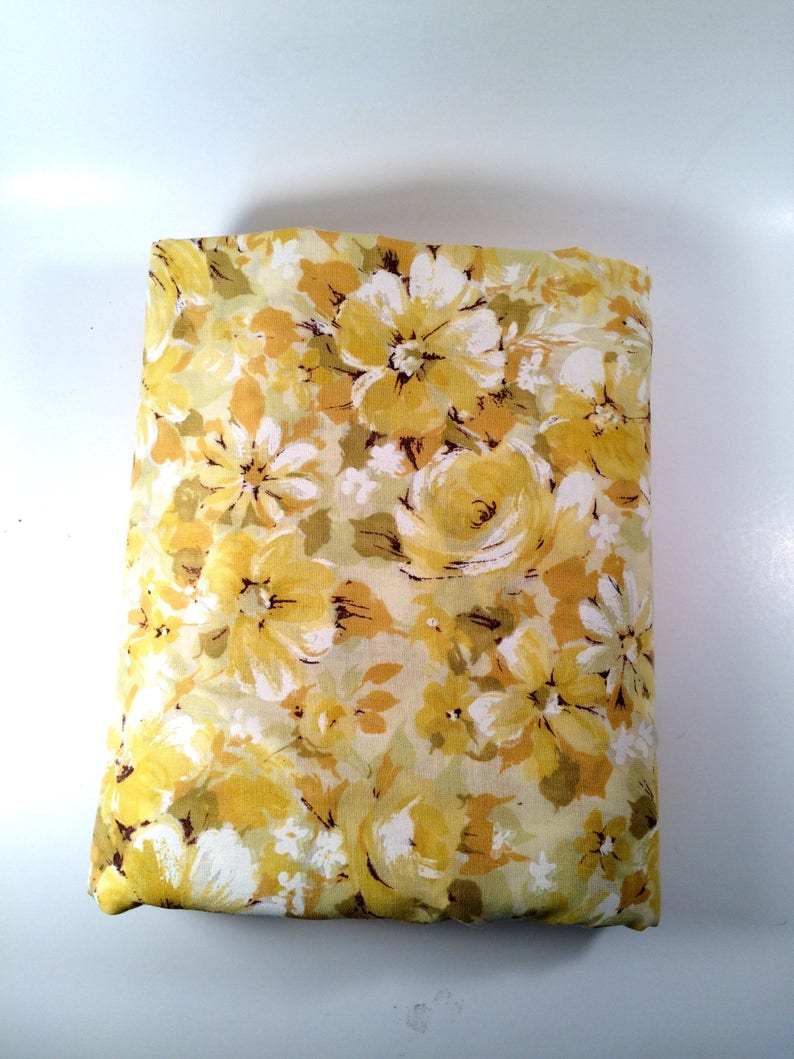 Sunshine Yellow Flowered Flat Sheet