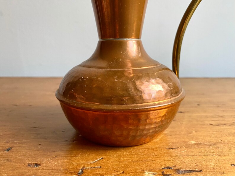 Small Copper Vase with Brass Handle Made in England Etsy