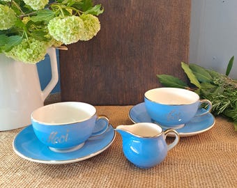 Juego de taza y platillo 'Toi et Moi' con jarra de leche, Villeroy & Boch en Francia