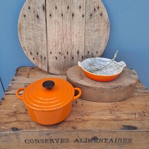 Gietijzer LE CREUSET pannetje, Frans geëmailleerde retro pan