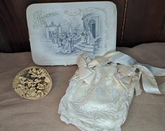 Antique bridal bag in original 'mariage' box