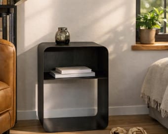 Minimalist Steel Metal Nightstand Modern Industrial Bedside Table Furniture