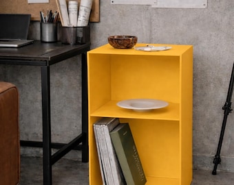 Modern Stainless Steel Side Table With Shelf Industrial Nightstand Accent Furniture