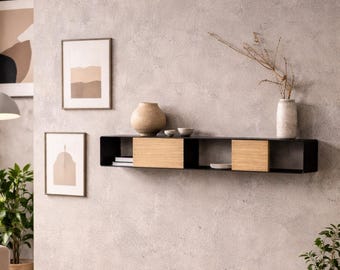 Wall Mounted Minimalist Steel Console Modern Floating Entryway Shelf Furniture