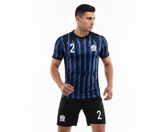 Maillot de football personnalisé avec nom et numéro — Uniforme de football personnalisé | Trousse d'équipe pour homme, femme, enfant | Vêtements de sport respirants