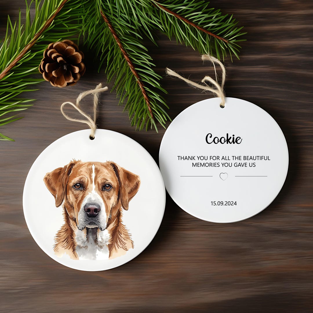 Personalized Pet Memorial Ornament, Dog or Cat Remembrance Gift, Custom ...