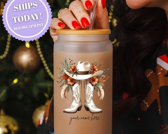 Cowgirl Cup, Western Tumbler, Cowboy Boots Tumbler, Boho Flower Tumbler, Personalized Birthday Cup, Country Style Gift, Farmhouse Lover Cup