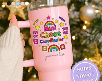 Mini Chaos Coordinator Tumbler, Personalized Teacher Cup, Daycare Provider Gift, Preschool Teacher Appreciation, Childcare Worker Present