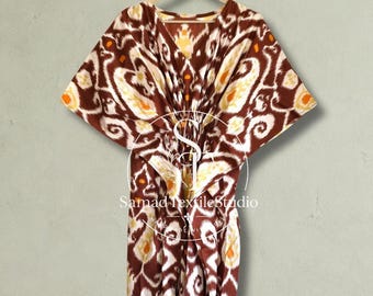 Vestido caftán de algodón personalizado para damas de honor, ropa de resort para prepararse, vestido maxi de talla grande para estar en casa, regalo de novia