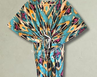 Caftán de algodón para novia, pareo de playa de talla grande, conjunto maxi de verano para estar en casa, regalo para la novia