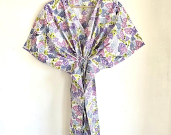 Hand Block Print Cotton Kaftan, Floral Boho Kaftan, Adjustable Waist Caftan, Beach Cover Up, Resort Wear, Summer Maxi Dress