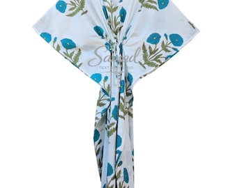 Cotton Kaftan Dress, Boho Maxi Dress, Beach Cover Up, Resort Wear, Maternity Friendly Outfit