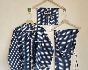 Conjunto de pijama nupcial de algodón, ropa de dormir para damas de honor con bolsa a juego, ropa de estar por casa suave para mujer, pijama de verano, regalo para la futura novia