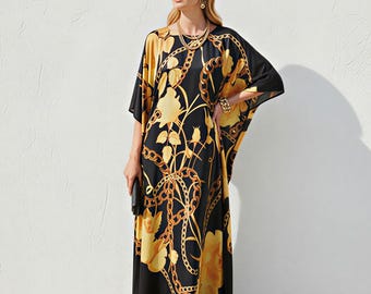 Kaftan :Yellow rose kaftan wedding dress silky smooth gown, beach vacation, house party kaftan, Free Size Kaftan, Gift for her