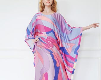 Plus Size Clothes : Abaya Kaftan Pink Dress, Christmas Gift for Mother